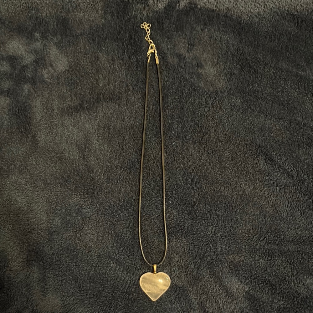 A heart shaped crystal necklace